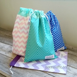 Pink, Turq, Blue and Lavender Thingy Bags